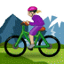 🚵🏼‍♀️ woman mountain biking: medium-light skin tone display on Samsung